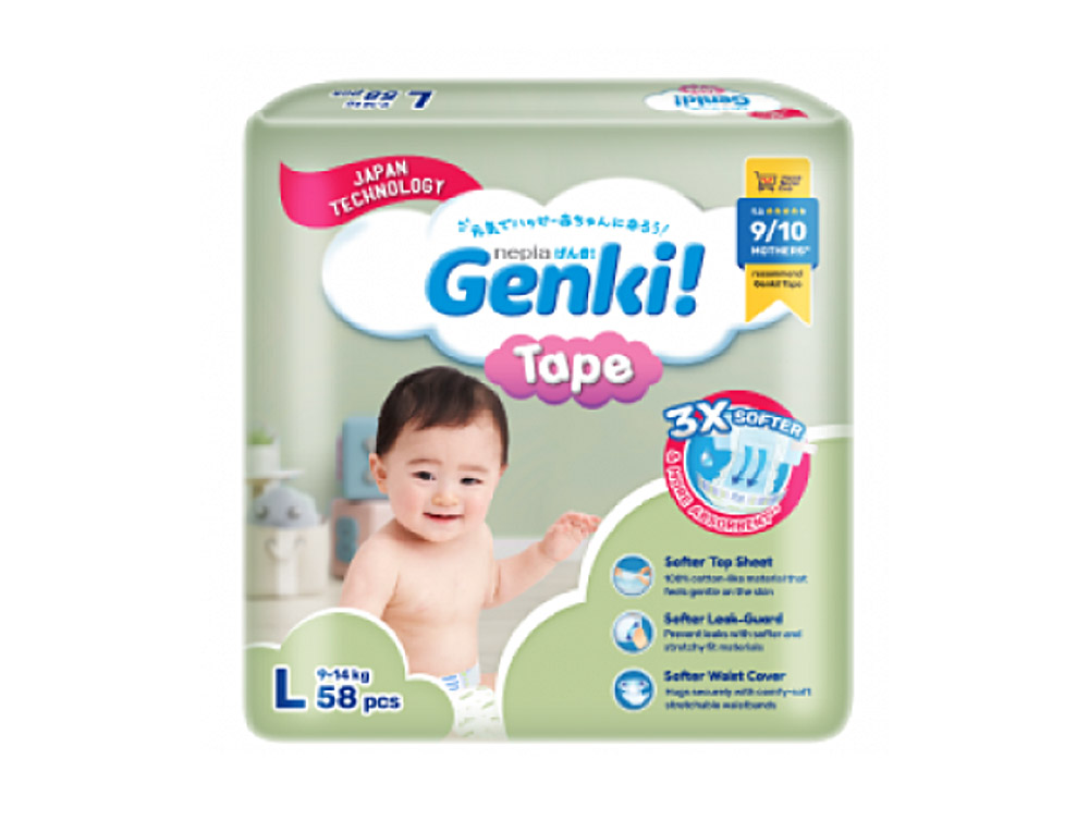 Genki Tape Size L (9-14kg) 58pcs